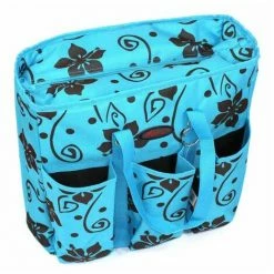 ATLANTIC Kühltasche Tragetasche Thermotasche Picknicktasche Satteltasche Fahrradtasche Blumendesign Türkis