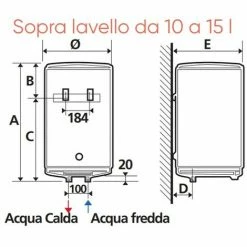 Elektrischer Warmwasserbereiter Atlantic Ego 15 Liter, Vertikal über Den Waschbecken 821248 -Atlantic-shop 26978161 4