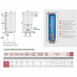 Vertikaler Durchlauferhitzer 100L Atlantic Chaufféo Plus Steatite Mono. Atlantic -Atlantic-shop 51584790 2